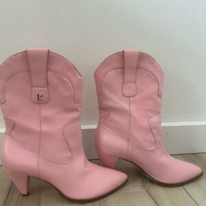 Larroude Pink Heeled Boots